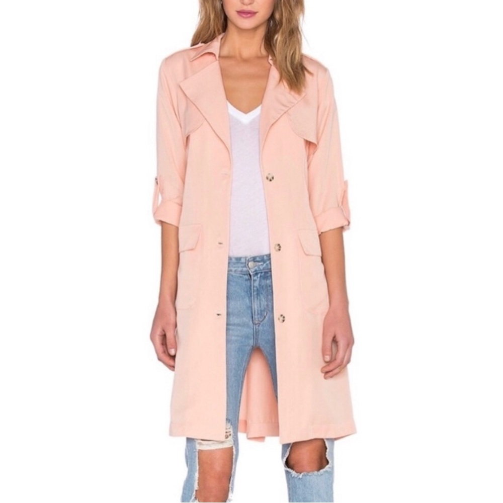 LOVERS + FRIENDS x REVOLVE Trench Coat Pink Belted Size XS